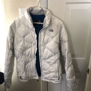 White North Face Puffer Coat